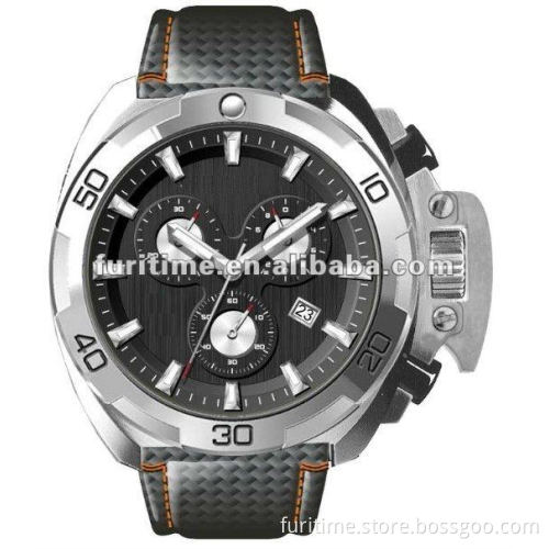 Beat sell well stainless steel chronograph watch,soprty watch,leather men watch